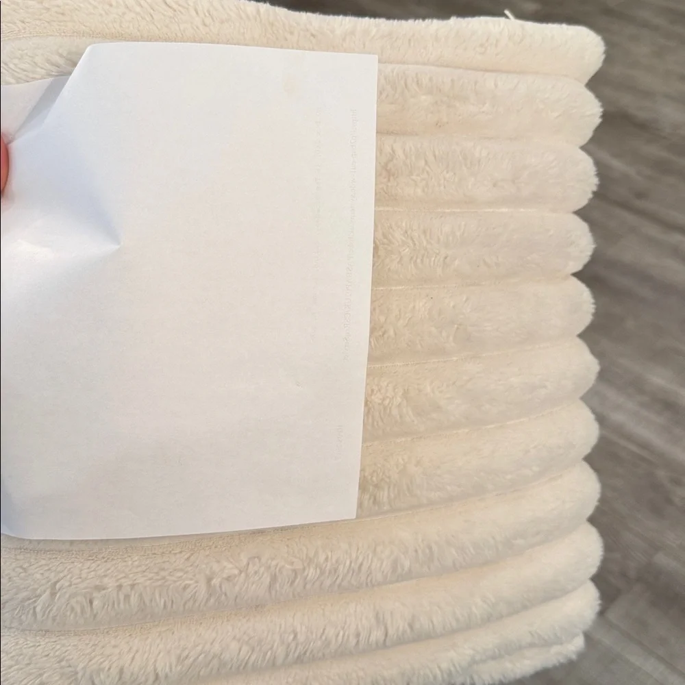 Set of Cream/Ivory Plush Throw Pillows